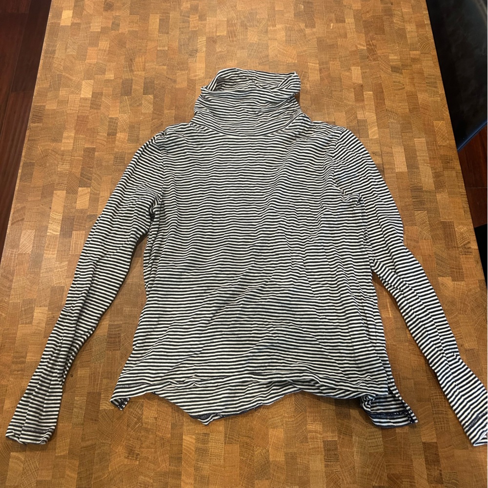 Madewell Striped Turtleneck Black and White Size Small